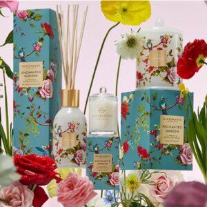 Glasshouse "Enchanted Garden" roses limited SOLD OUT set; soy candles + diffuser